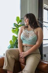 Plus Size Crochet Lace High Neck Bralette, Bralette, $ 39.95, A Moment Of Now™
